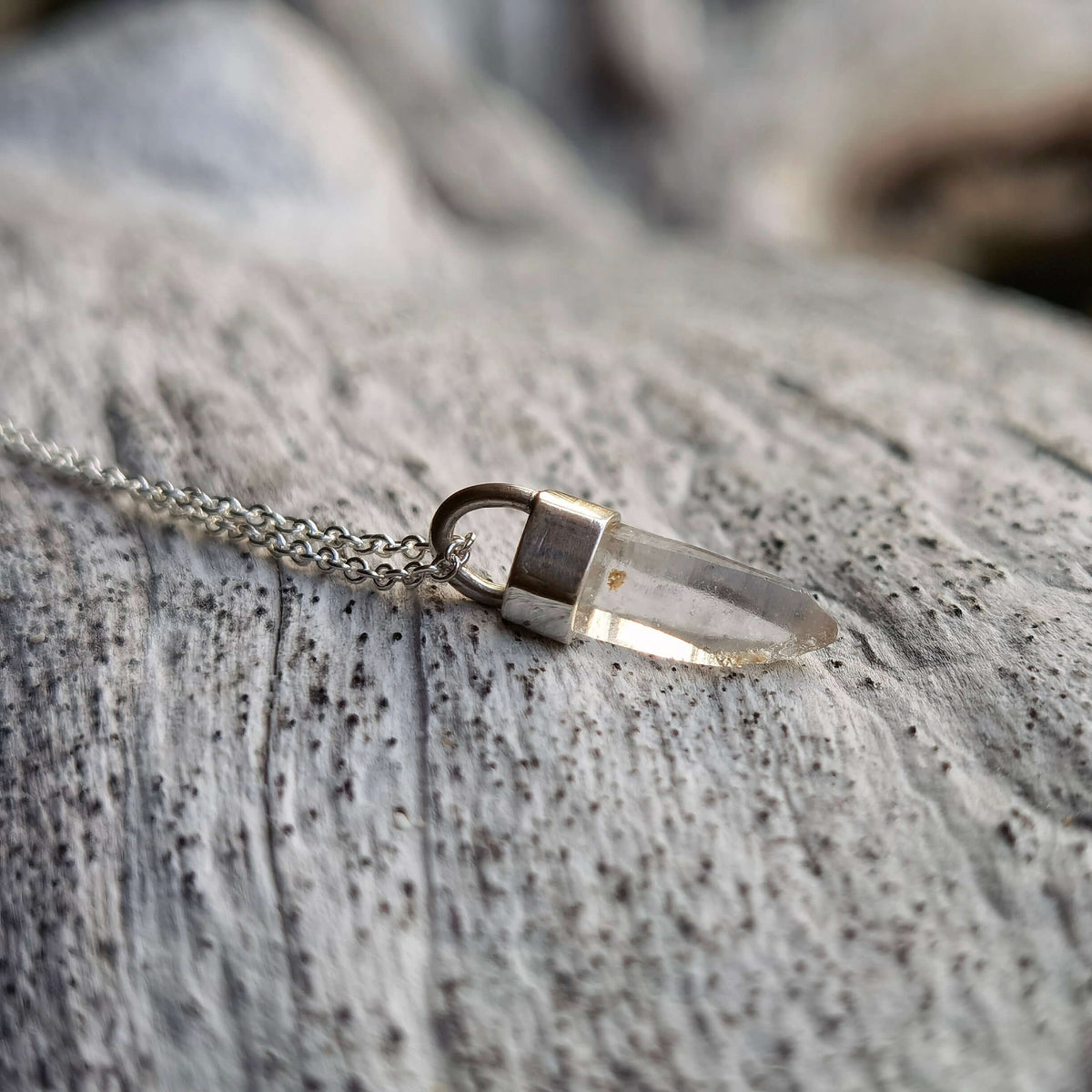 MINI CLEAR QUARTZ CRYSTAL NECKLACE - Soulshine Gems