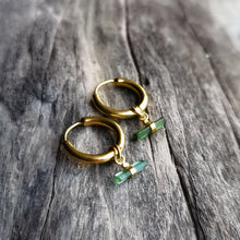 Load image into Gallery viewer, Tourmaline earrings in 925 silver 18ct gold plated