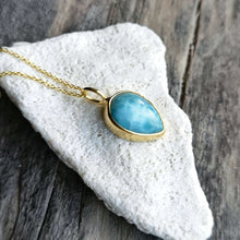 Load image into Gallery viewer, LARIMAR NECKLACE GOLD - Soulshine Gems