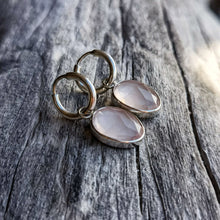 Load image into Gallery viewer, Rose quartz earrings in 925 silver