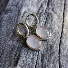 Load image into Gallery viewer, Rose quartz earrings in 925 silver