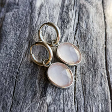 Load image into Gallery viewer, Rose quartz earrings in 925 silver