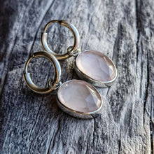 Load image into Gallery viewer, Rose quartz earrings in 925 silver