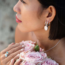 Load image into Gallery viewer, Rose quartz earrings in 925 silver