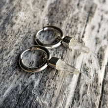 Load image into Gallery viewer, Crystal huggies earrings in 925 silver