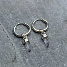 Load image into Gallery viewer, Crystal huggies earrings in 925 silver
