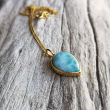 Load image into Gallery viewer, LARIMAR NECKLACE GOLD - Soulshine Gems