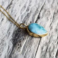 Load image into Gallery viewer, LARIMAR NECKLACE GOLD - Soulshine Gems