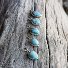 Load image into Gallery viewer, Larimar drop in 925 silver necklace