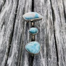 Load image into Gallery viewer, Big size larimar ring in 925 silver