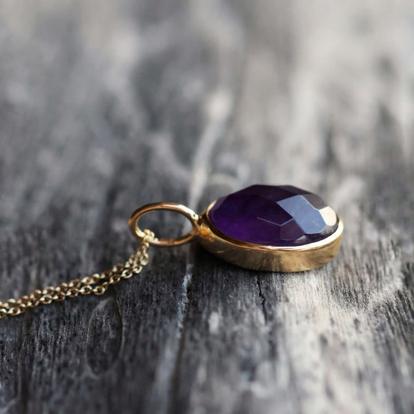 AMETHYST NECKLACE GOLD - Soulshine Gems