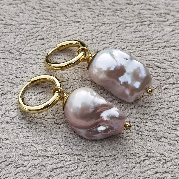 PEARL BARO EARRINGS GOLD