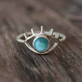 Larimar EYE ring 925 silver