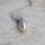 Pearl drop necklace silver