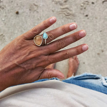 Load image into Gallery viewer, LARIMAR &amp; CITRINE SPIRAL RING
