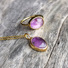 Load image into Gallery viewer, AMETHYST NECKLACE GOLD
