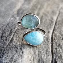 Load image into Gallery viewer, SPIRAL RING LARIMAR &amp; AQUAMARINE
