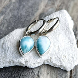 Larimar drop earrings in 925 silver 