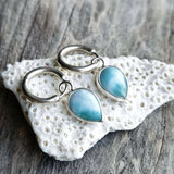 Larimar drop earrings in 925 silver 