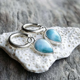 Larimar drop earrings in 925 silver 