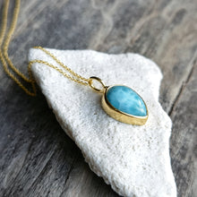 Load image into Gallery viewer, LARIMAR NECKLACE GOLD
