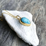 LARIMAR NECKLACE GOLD - Soulshine Gems