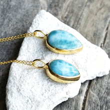 Load image into Gallery viewer, LARIMAR NECKLACE GOLD
