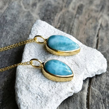 Load image into Gallery viewer, LARIMAR NECKLACE GOLD
