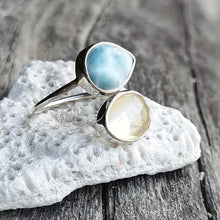 Load image into Gallery viewer, SPIRAL RING LARIMAR &amp; CITRINE
