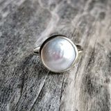 Fresh water pearl ring in 925 silver 
