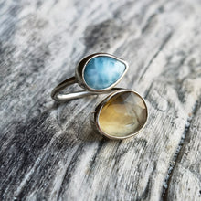 Load image into Gallery viewer, SPIRAL RING LARIMAR &amp; CITRINE
