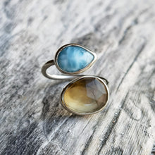 Load image into Gallery viewer, SPIRAL RING LARIMAR &amp; CITRINE
