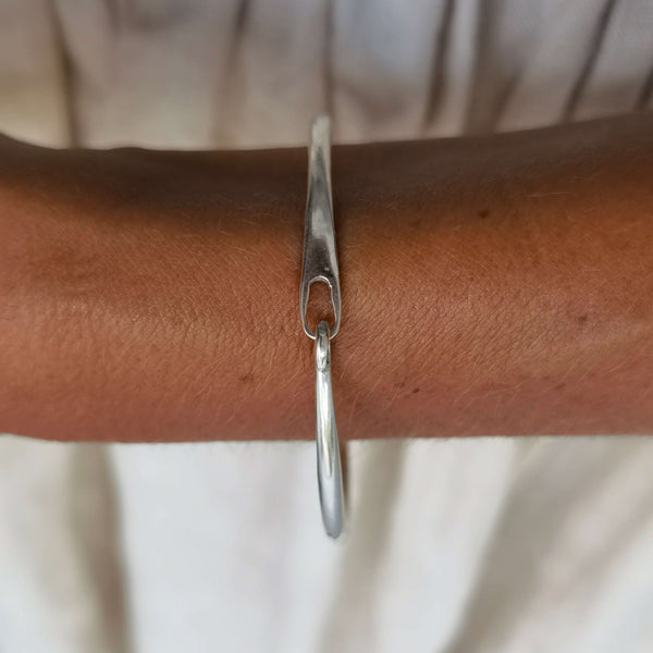 Handmade silver click cuff bracelet