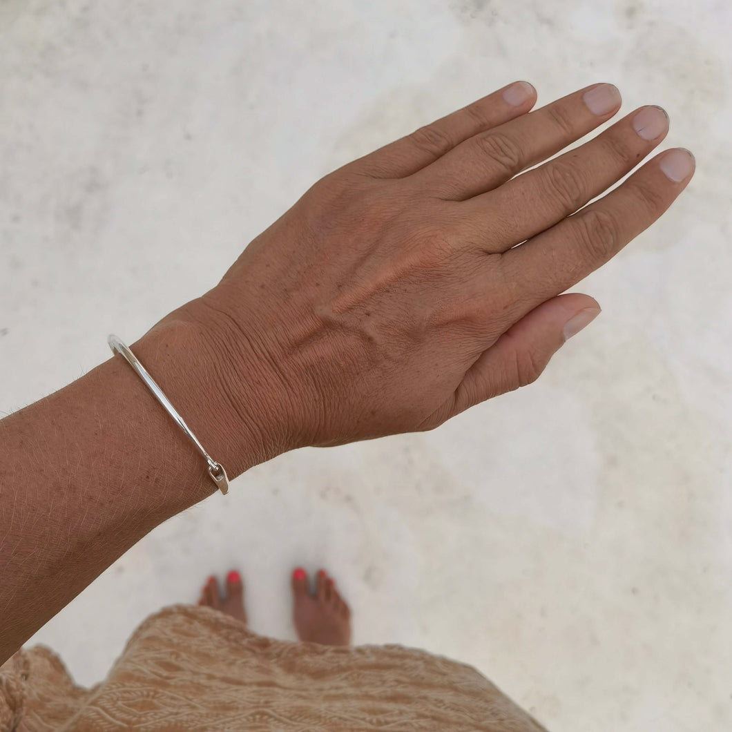 Handmade silver click cuff bracelet