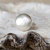 Fresh water pearl ring in 925 silver 