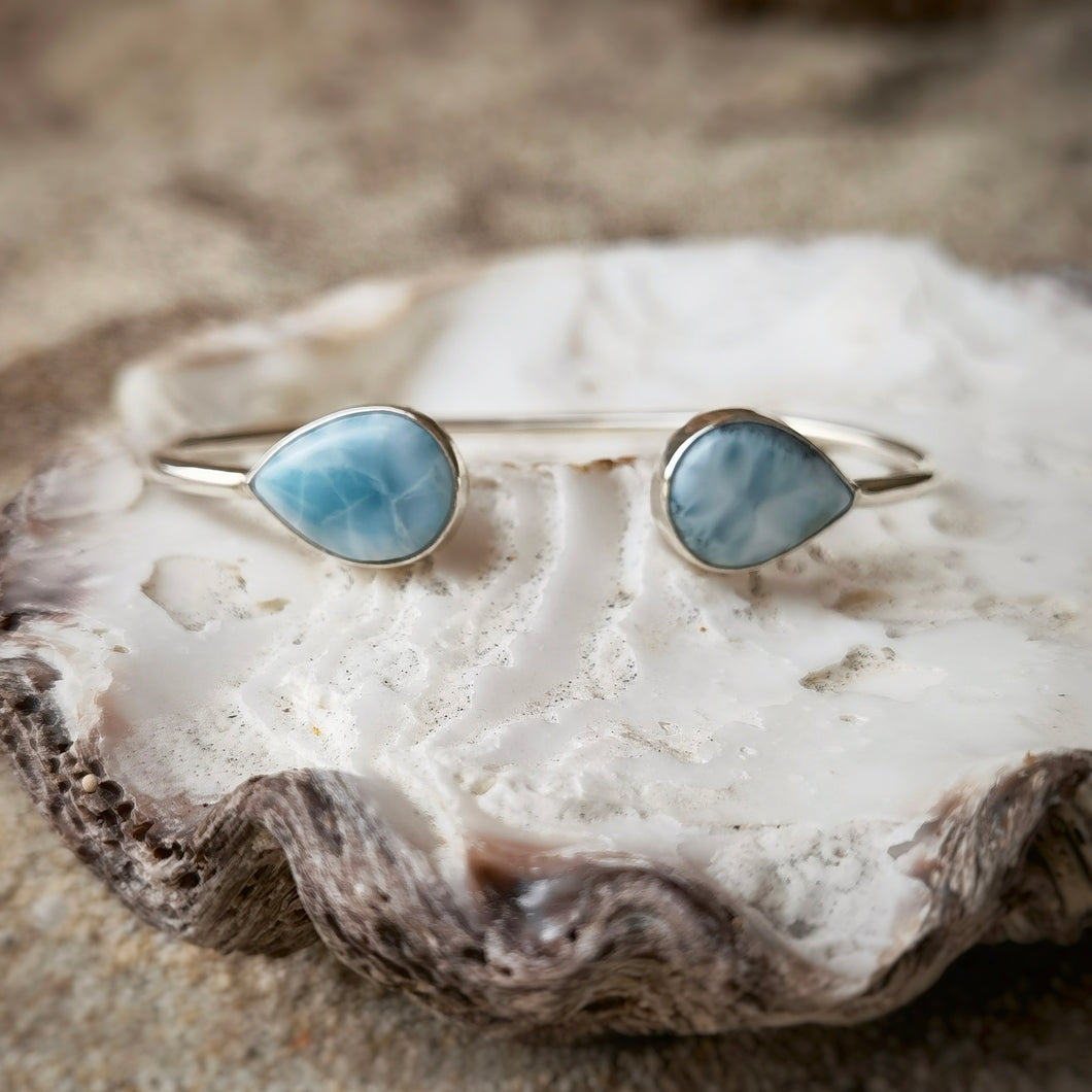 DOUBLE LARIMAR CUFF BRACELET