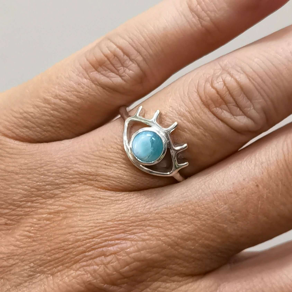 Larimar EYE ring 925 silver