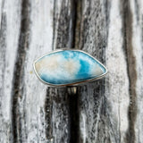 Big size larimar ring in 925 silver 
