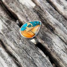 Load image into Gallery viewer, SPINY OYSTER COPPER TURQUOISE RING
