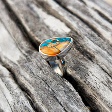 Load image into Gallery viewer, SPINY OYSTER COPPER TURQUOISE RING
