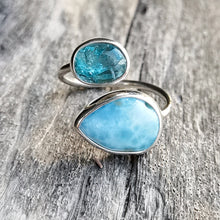 Load image into Gallery viewer, SPIRAL RING LARIMAR &amp; APATITE
