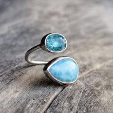 Load image into Gallery viewer, SPIRAL RING LARIMAR &amp; APATITE
