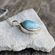 Load image into Gallery viewer, LARIMAR NECKLACE SILVER
