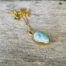 Load image into Gallery viewer, LARIMAR NECKLACE GOLD
