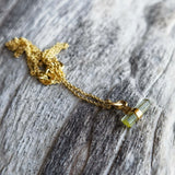 Tourmaline charm necklace 18ct gold plated silver 