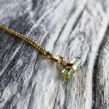 Tourmaline charm necklace 18ct gold plated silver 