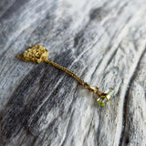 Tourmaline charm necklace 18ct gold plated silver 