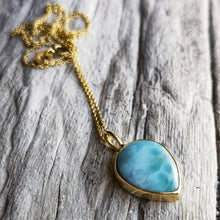 Load image into Gallery viewer, LARIMAR NECKLACE GOLD
