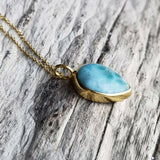 LARIMAR NECKLACE GOLD - Soulshine Gems