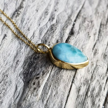 Load image into Gallery viewer, LARIMAR NECKLACE GOLD
